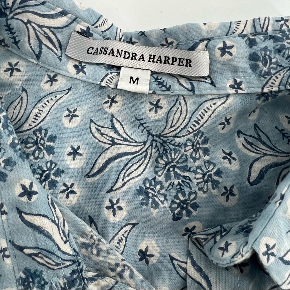 Cassandra Harper Block Print Button Down Shirt Sz… - image 5